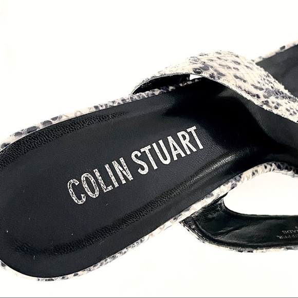Colin Stuart snakeskin leather heeled mules sandals 9M - Picture 4 of 8